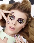 Lip highlight pop art makeup | 창의적인 메이크업, 팝 아트 여자, 트위기