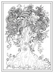 colouring in PDF download tree dragonfly henna zen mandalas garden anti stress mindfulness flowers | 일러스트레이션, 젠탱글, 그림