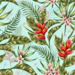 H7188# 4 stretch hand paint tropical flower lycra print- Polyester Spandex Matt- Support pattern Cus | 그림, 자연