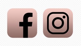 HD Facebook Instagram Rose Gold & Black Logos Icons PNG | Citypng in 2022 | Logo icons, Black logo, Icon