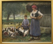 Farm Girl Feeding Chickens by Julien Dupre (1851-1910) | 목장