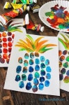 Fingerprint pineapple | 공예, 유치원 미술, 어린이를 위한 공예