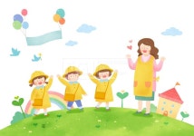 졸업, 입학, 학생, 행복, 기쁨, 봄, 캐릭터, 오브젝트, 유치원, 소녀, 소년, 선생님, 단체 - 2023 | 귀여운 패턴 벽지, 만화 드로잉, 유치원 그림
