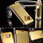 플립 울트라 얇은 거울 전체 보호 case 대한 samsung galaxy s6 s6 edge plus 커버 골드 도금 멋진 커버 소매 fundas coque... 