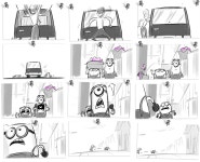 It is fairly simple, but I thought it did a good job illustrating the emotions and the movement of the cha… | 스토리 보드