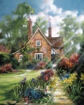 Stone Cottage by Marty Bell | 집 그림, 풍경화, 풍경 스케치
