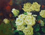 서양화가 안금숙 화백의 작품, 서양화,유화,정물화,꿈, 노란장미그림 - 2020 | 유화, 칠하기, 꽃 그리기