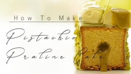 100% Pistachio Praline Cake I 피스타치오 프랄리네 케이크 I On The Table | 피스타치오, 케이크