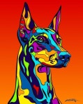 Multi-Color Doberman Pinscher Dog Breed Matted Prints & Canvas Giclées #dobermanpinscherpuppy | 팝아트, 포스터