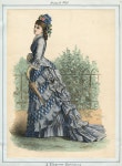 2 sizes of gingham, cut on the diagonal? LElegance Parisienne August 1875 LAPL | 패션, 옷