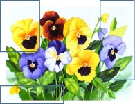 Then paint the background, leaving the background in the 3 corners unpainted. Techniqu… | 팬지, 수채화 꽃, 그림