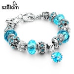 2017 유럽 크리스탈 매력 팔찌 DIY 유리 구슬 팔찌 & 팔찌 Pulseras DIY 보석 SBR160010 | Crystal beads bracelet, Bead charm... 