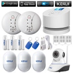 Diy ios 안드로이드 app 원격 컨트롤러 와이파이 gsm pstn 전화 라인 홈 sucerity 경보 시스템 kerui w2 와이파이 네트워크... 