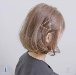 돋보이는 예쁜 소녀 이미지의 단발 컷 디자인에 베이지브라운 헤어컬러가 입혀져 소녀소녀함이 뿜뿜하는 디자인 입니다. | 헤어 컬러링, 소녀, 단발