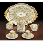 Herend Sprog 8 Pc Coffee Set Ribbon Tray ($2,635) ❤ liked on Polyvore | 도자기