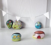 핸드페인팅 조약돌(이미지 포함) | 돌, 재활용 공예, 공예