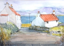 Signed Original Watercolour Drawing -Village - by Annabel Burton | 수채화