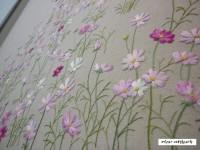 20 Likes, 3 Comments - 여해자 (@yeohaeja) on Instagram: “저 길 끝에_코스모스_린넨_면사_97x76cm 여해자 作 #자수 #야생화자수... 