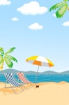Summer Summer Heat Blue Sky White Clouds Background | 배경, 여름 그림, 그림