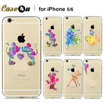 만화 동물 키스 미키 미니 마우스 소프트 클리어 TPU 케이스 iPhone7 7 플러스 6 초 6 5 초 5 아리엘 인어 수채화 케이스 | Coque...