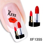 YZWLE 1 시트 섹시한 입술 키스 디자인 네일 아트 스티커 물 전송 문신 데칼 장식 DIY 매니큐어 도구 | Nail stickers, Nail... 
