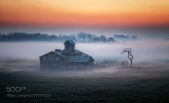The dawn of a farm full of fog. - 안성 목장에서 안개와 어울어지는 여명을 만나다... | Landscape photography, Photo, Nature