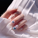 Butterfly Nails Discover 네일아트 필수앱 젤라또 on Instagram: 오늘의 젤라또 햇살에 비쳐 더 신비로우… | Manicura de... 