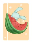 Watermelon-Eating Bun :D by FlameFairy.deviantart.com on @deviantART | Bunny art, Watermelon, Yalda night