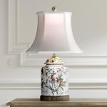 Floral Scalloped Porcelain Tea Jar Table Lamp - #G6984 | Lamps Plus in 2021 | Lamp, Jar table lamp, Table lamp