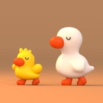 찌롱작가님 덕구&덕팔이 3D 모델링 | 3d 캐릭터, 동물 드로잉, 귀여운 캐릭터