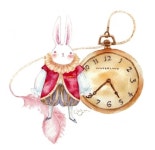White rabbit with a pocket watch. (Alice in wonderland) | 가죽공예