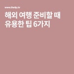 해외 여행 준비할 때 유용한 팁 6가지 | 여행