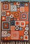 BOHO Afghan Crochet Pattern. I love those colors together. | 사각모티브, 아플리케