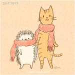 1310 マフラー a scarf | 스케치, 동물, 고슴도치