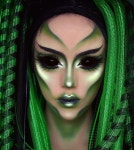 Image result for holographic green alien pole costume | 메이크업, 패턴