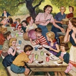 Out of Ice Cream by Amos Sewell Painting Print on Wrapped Canvas | 빈티지, 그림, 소풍