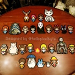Con-crunching lately... I made a set of Ghibli sprites (๑•̀ㅁ•́๑)✧ | Diy perler bead crafts, Hama art, Hama beads design