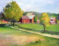 Living Farm Original Impressionist Landscape Oil Painting Framed by RenderedImpressions on Etsy | 유화