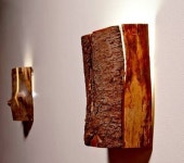 coole-wandgestaltung-und-dekoration-mit-modernen-wandlampen-aus-baumstumpf #outdoorwood | 조명