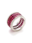 Diamond & Ruby Double Row Ring by Favero | 보석
