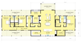 Ranch Style House Plan - 3 Beds 3.5 Baths 3478 Sq/Ft Plan #888-9 Main Floor Plan - Houseplans.com | 평면도, 집 평면도