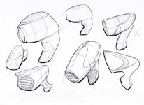 Hair-dryer sketches | 제품 스케지, 제품 디자인 스케치, 제품