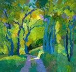 Larisa Aukon In Wonderland- Oil - Painting entry - March 2015 | BoldBrush Painting Competition | 거리예술, 유화, 초록 풍경 그림