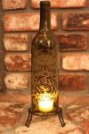 Rose Owl Dia De Los Muertos Wine Bottle Lantern (Stand & Candle Included) | 업사이클링, 홈 인테리어, 인테리어