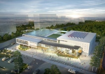 2017년화성체육관 현상 당선. | 한국 종합 건축사 사무소 | 건축 프리젠테이션 보드, 병원 디자인, 건물전면