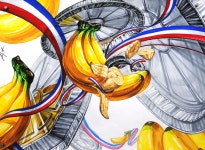 미대입시 #입시미술 #기초디자인 #주제부표현 #입시그림 #디자인그림 #바나나묘사 #은박접시 #은박접시묘사 #바나나 | 그림, 칠하기, 바나나