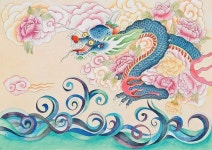 龙年에 있는 Jiangtingting님의 핀 - 2023 | 민화, 꽃 예술, 용 그림
