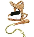 Luxury Hand Carved Maximus Natural Large Leather Dog Harness & Lead Set Rottweiler Pitbull German Shepe… | Diy leather dog... 