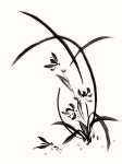 イラスト「水墨画　墨絵　蘭　花　」ぽじめく|イラスト無料素材のイラスト屋さん(イラスト発注、イラストレーター募集も) | 드로잉 강좌