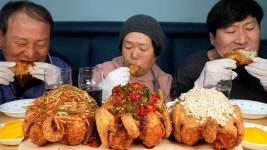 마늘통닭에 파닭, 고추통닭까지 인기치킨 3종류를 한번에! (3 flavors of chicken) 요리&먹방!! - Mukbang eating show in 2022... 